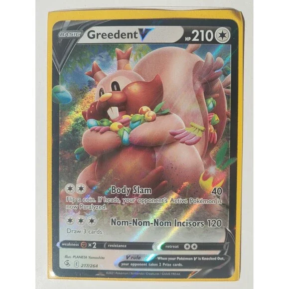 Greedent V 217/264, Fusion Strike, Pokémon, NM - Picture 3 of 4